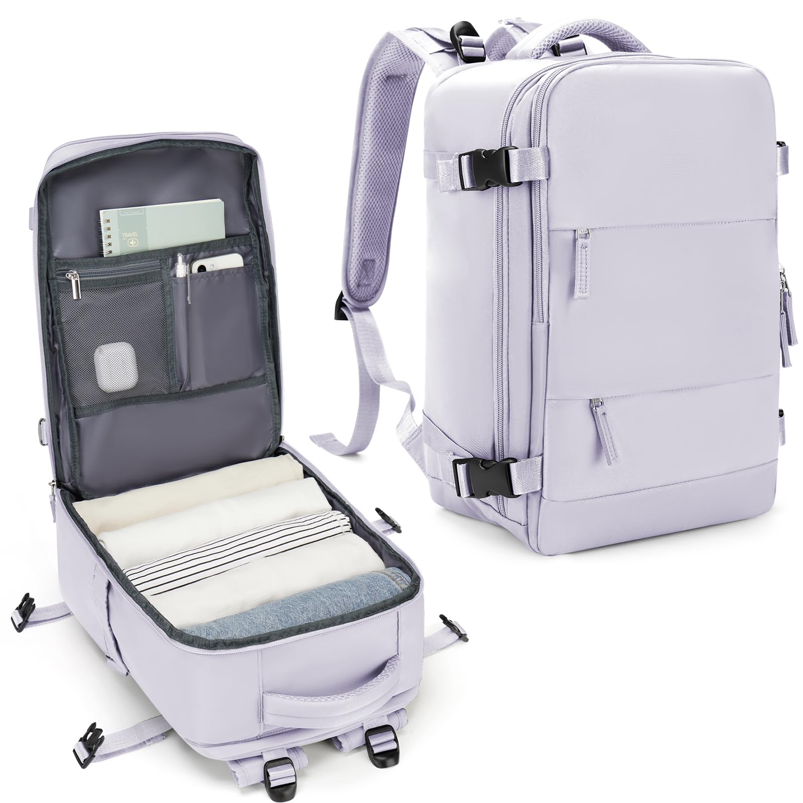 SZLX Zaino Ryanair 40x20x25 Donna Zaino da Viaggio Bagaglio a Mano 20L Uomo Borse da cabina 45x36x20 Easyjet Travel Backpack Adatto a laptop da 14 Pollici con scomparto per scarpe per Lavoro e Scuola