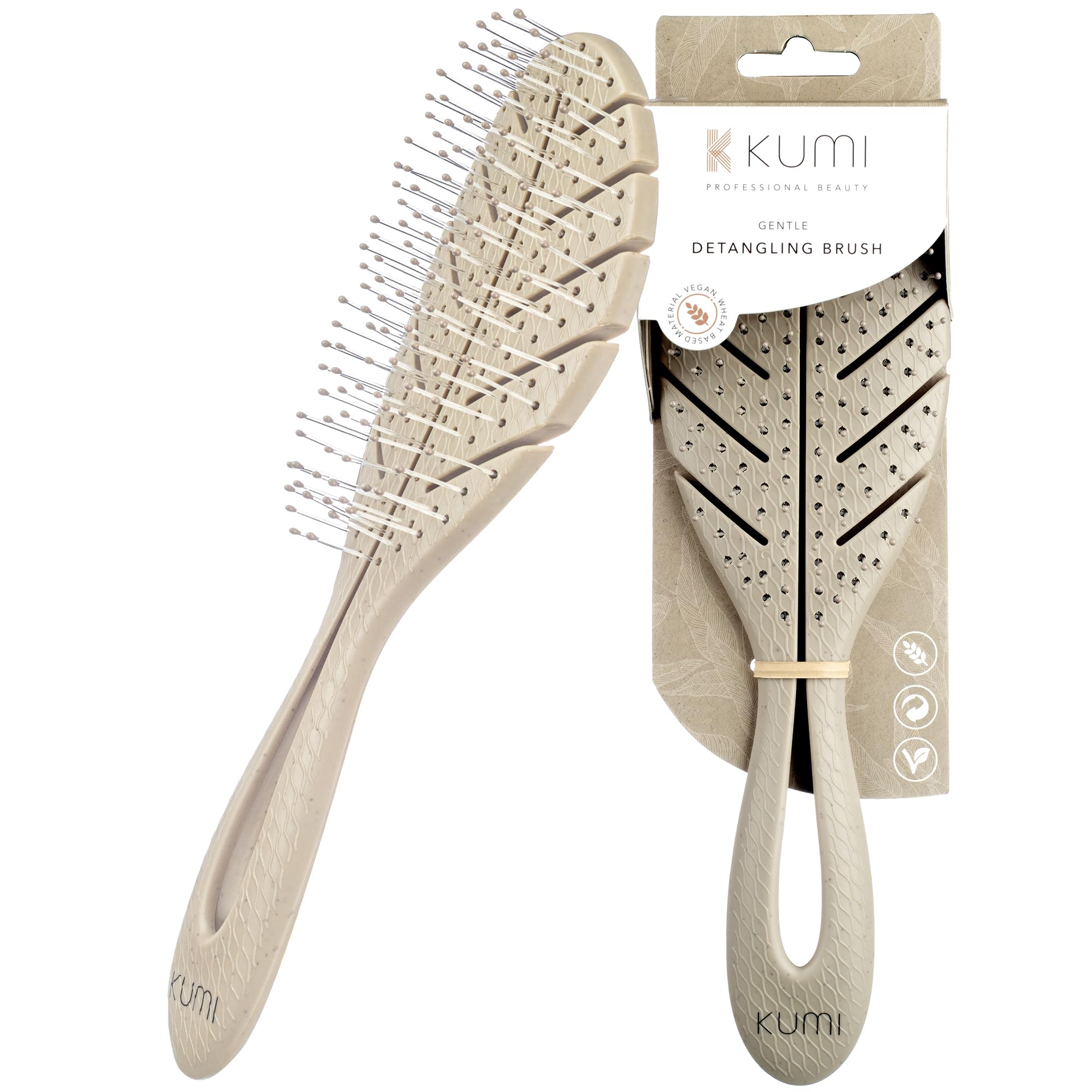 Leaf Detangling Brush with Nylon Bristles