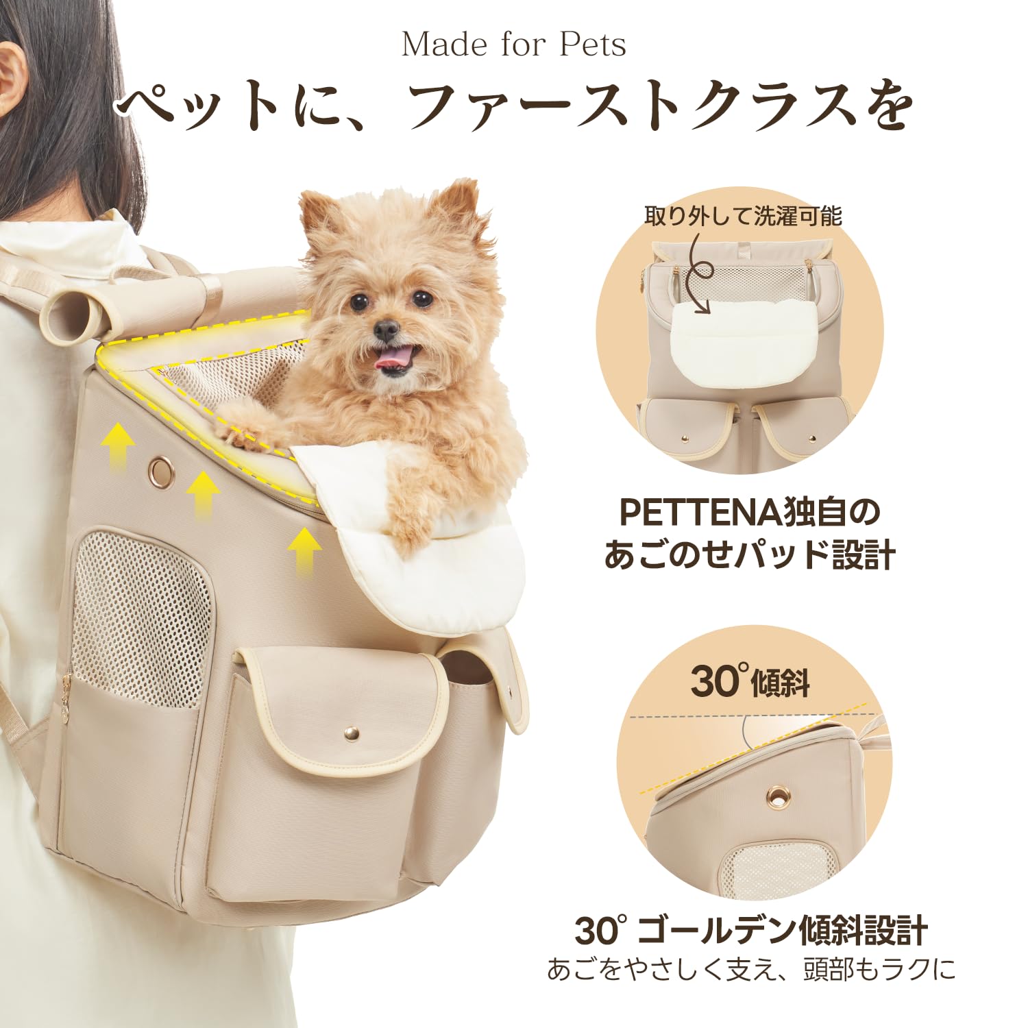 Amazon.co.jp: 【女性の負担軽減設計】PETTENA 犬 リュック 小型犬