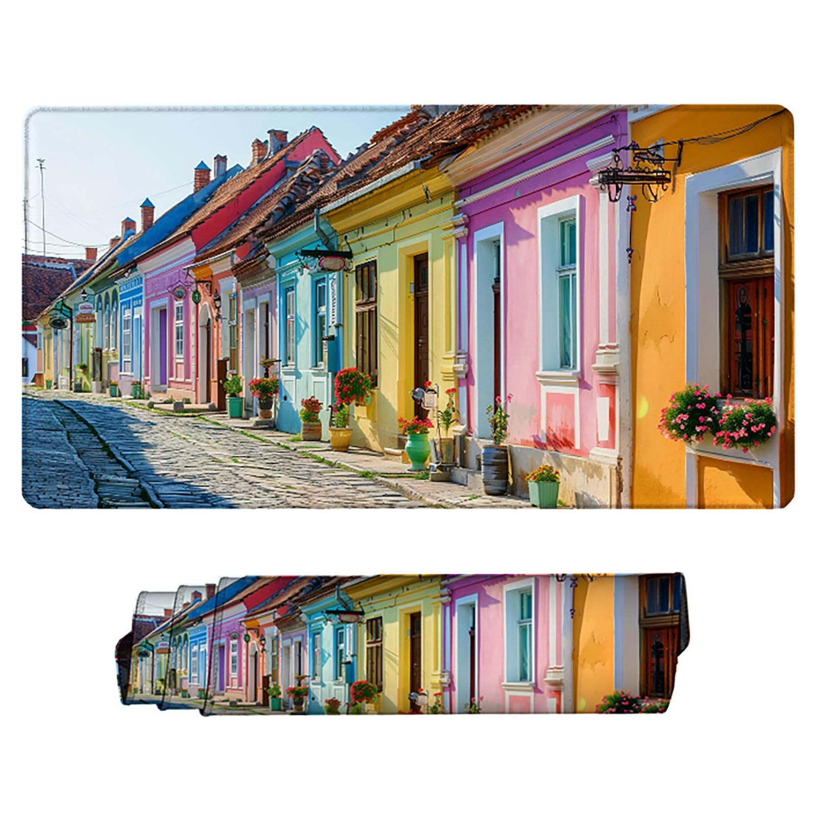 Kolorowa podkładka pod mysz XXL, podkładka na biurko, 1200 x 600 cm, szyte krawędzie, podkładka pod mysz, gumowa podstawa, podkładka pod mysz, stabilna przyczepność na gładkich powierzchniach,