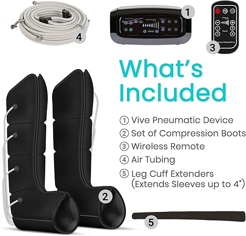 Miniatura 8 de Vive Leg Recovery System for Athletes - Sequential Compression Device SCD Machine for Lymphedema, Air Compression Massage, Circulation, Relaxation,