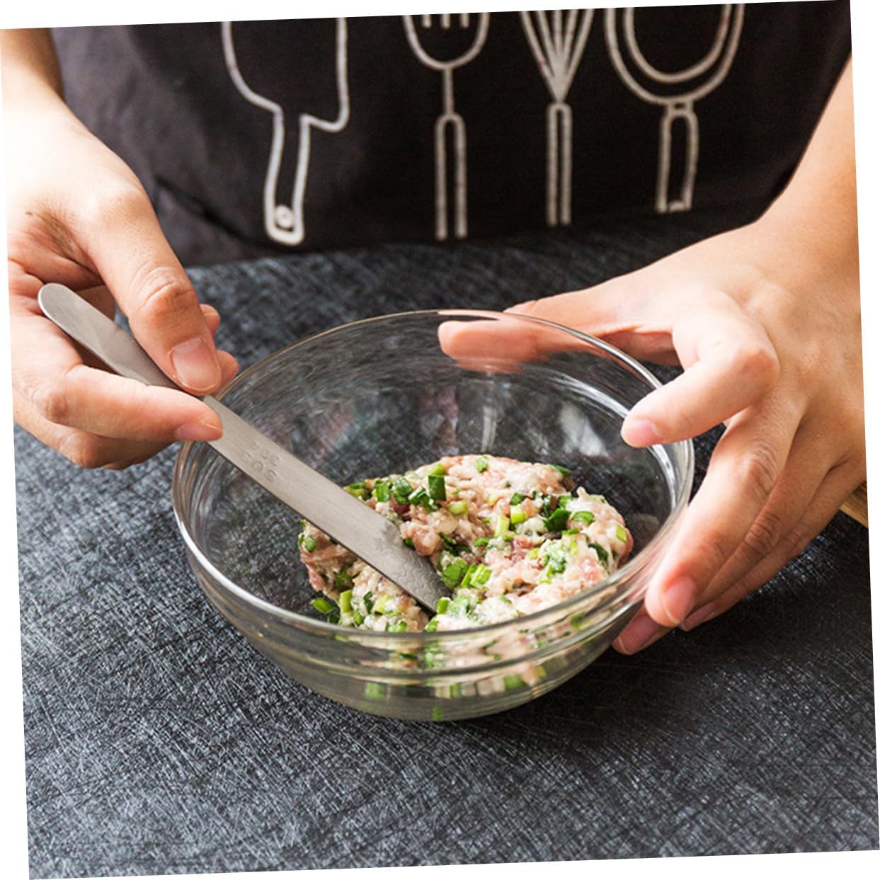 2Pcs Glass Dumpling and Meat Filling Bowls Nesting Mixing Bowls for Food Prep Measurement Markings for Kitchen Cooking and Serving