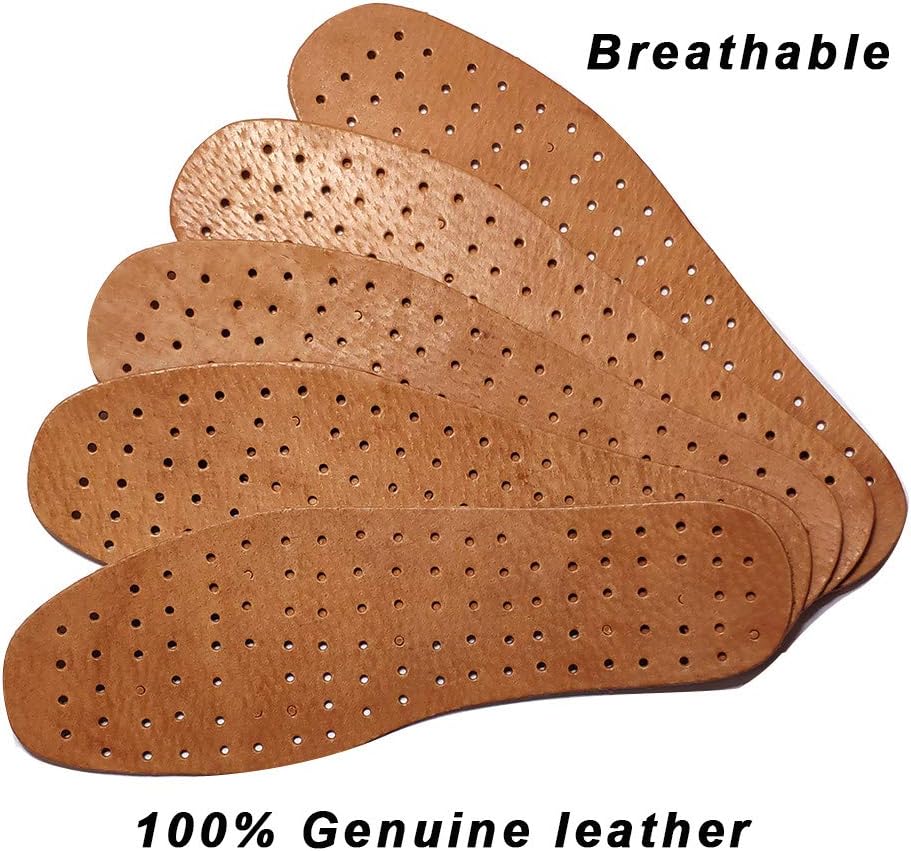 Men's Hard Leather Insole 2.5mm Thick Absorb Sweat Breathable Insole for Oxford Shoes Brogue Leisure Derby Shoes (US9/10.6inch/27cm) - Image 3