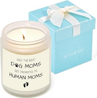 Kosmickiss New Mom Gifts for Dog Lovers, Lavender Aroma Gender Reveal Candle, Mom to Be Gift, Funny Pregnancy Gifts for Friend, Sister, Wife