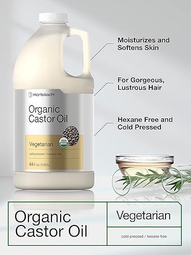 Miniatura 3 de Aceite de ricino orgánico  64 onzas líquidas  Por Horbaach