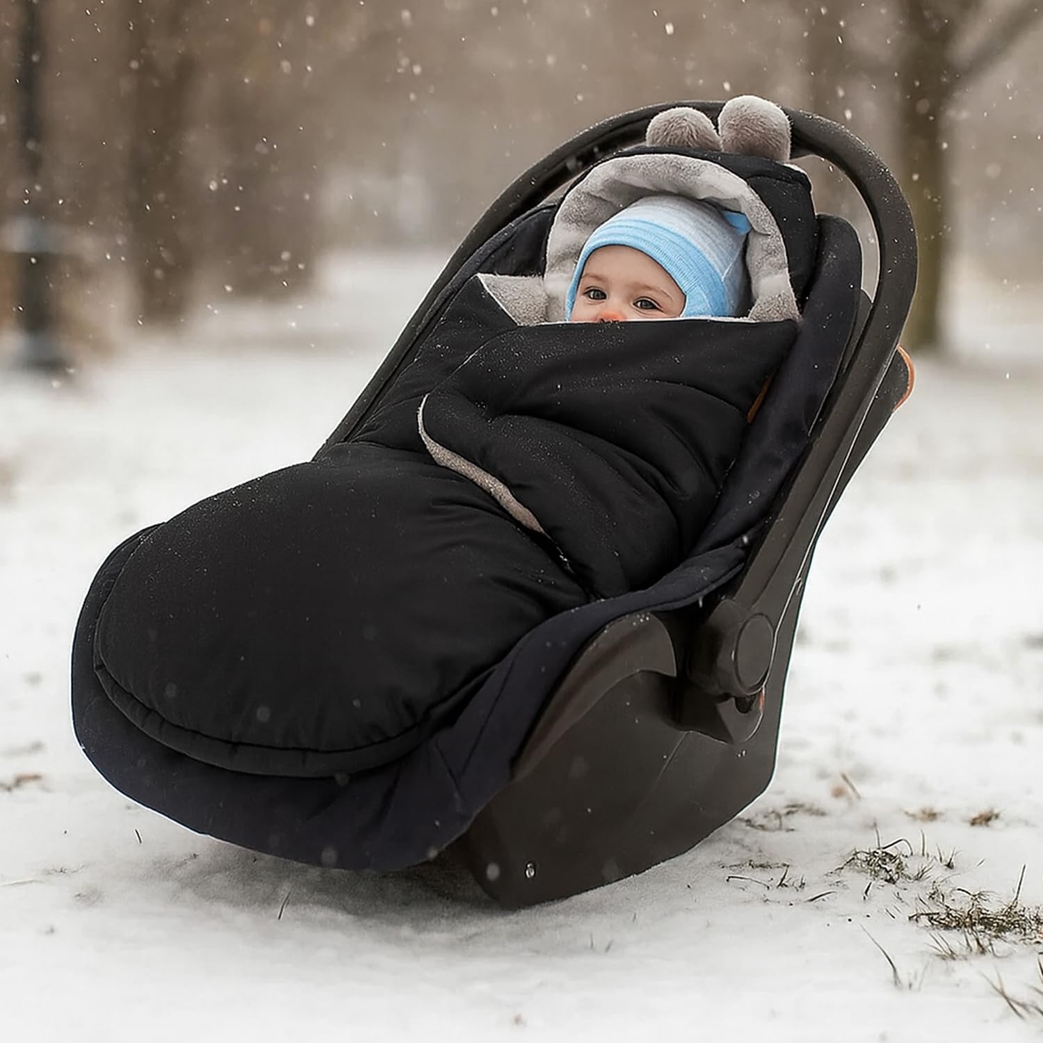 Coprigambe per bambini, per l'inverno, adatto per passeggino, ovetto, seggiolino auto, passeggino (605.021 nylon, grafite, Minky, grigio (cuore bianco))