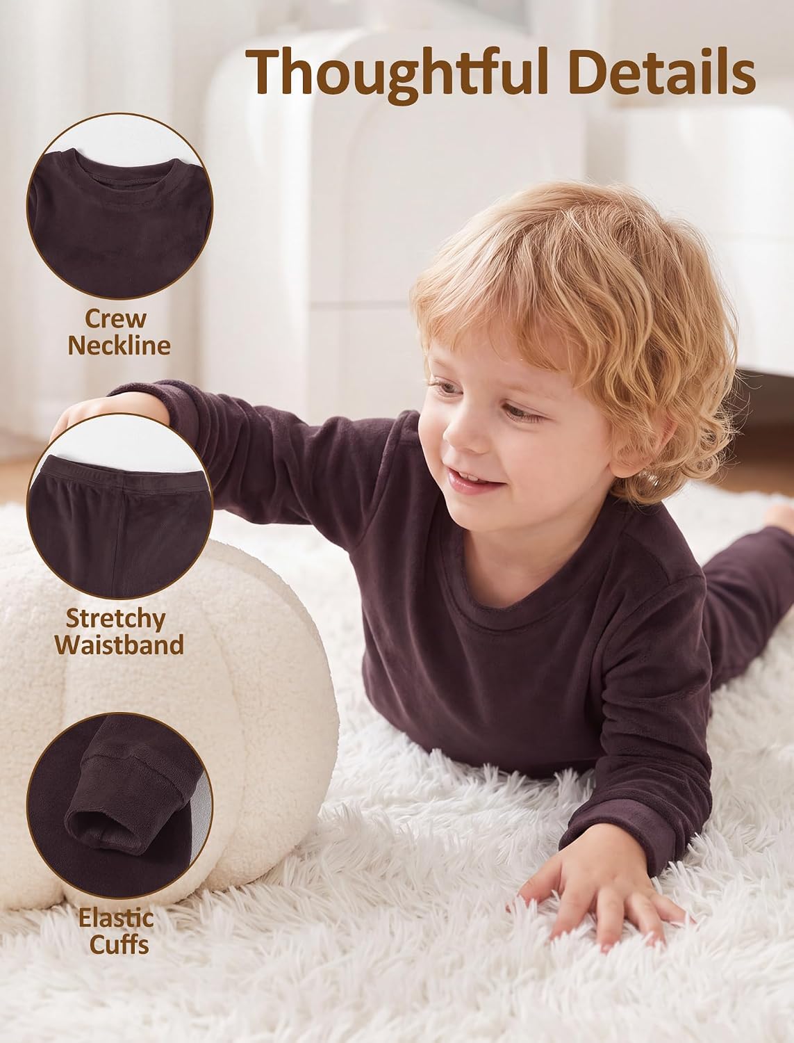 Mikrdoo Toddler Boys Pajamas Long Sleeve Cozy Plush 2-Piece Set 12M-5T