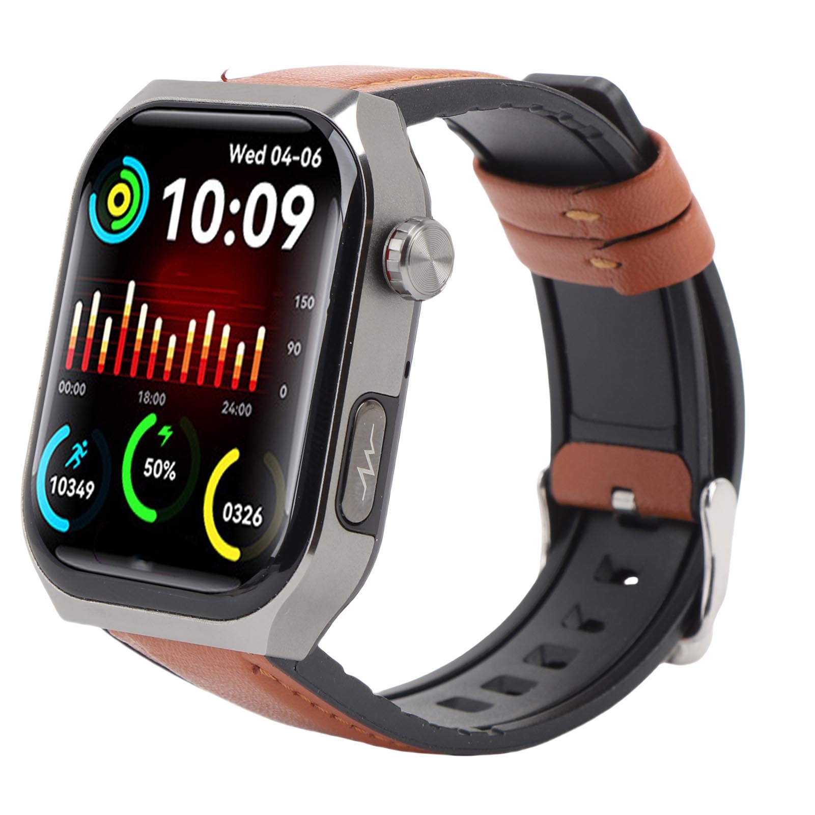Bewinner 2,1 -calowy Ekran Dotykowy Inteligentny Zegarek dla Mężczyzn i Kobiet, Połączenie Bluetooth, IP67 Water Work, śledzenie Snu, SOS Alert, Urządzenie Fitness z Skórzanym Paskiem