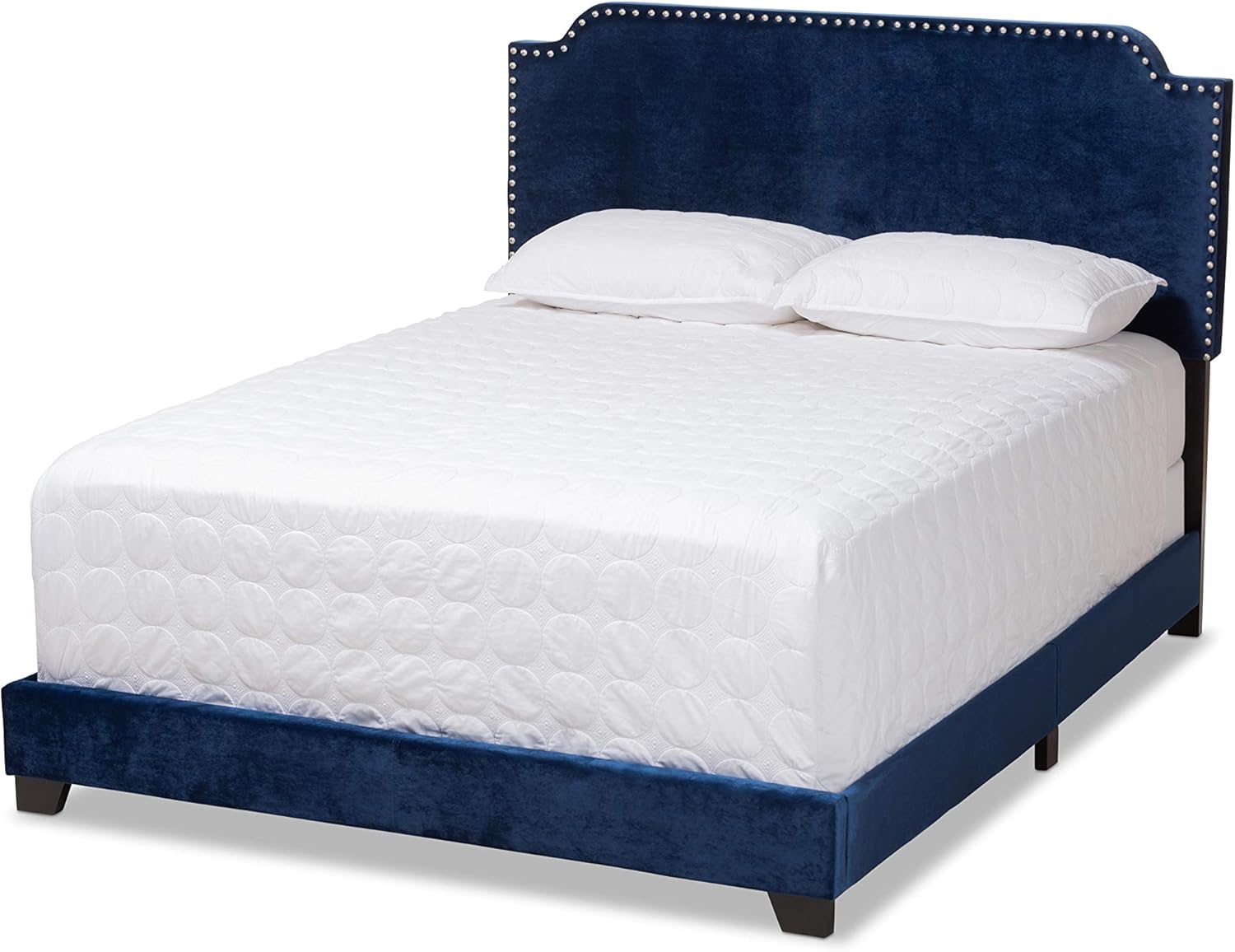 Baxton Studio Beds (Need box spring), Full, Navy Blue