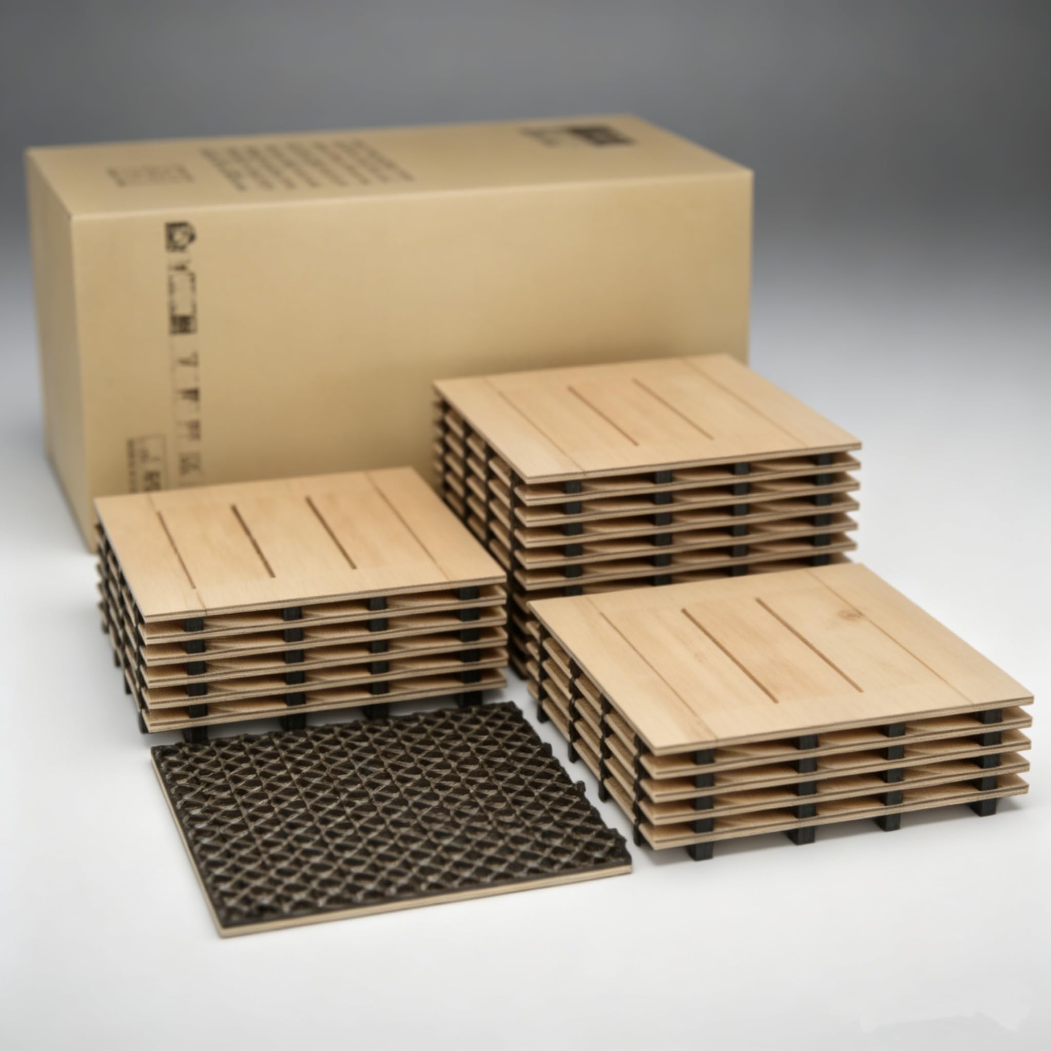 Dalles clipsables en bois d'acacia massif 30x30 cm – Imperméables, montage rapide, adaptées intérieur/extérieur, balcon, jardin, piscine-Lot de 22, couleur naturelle