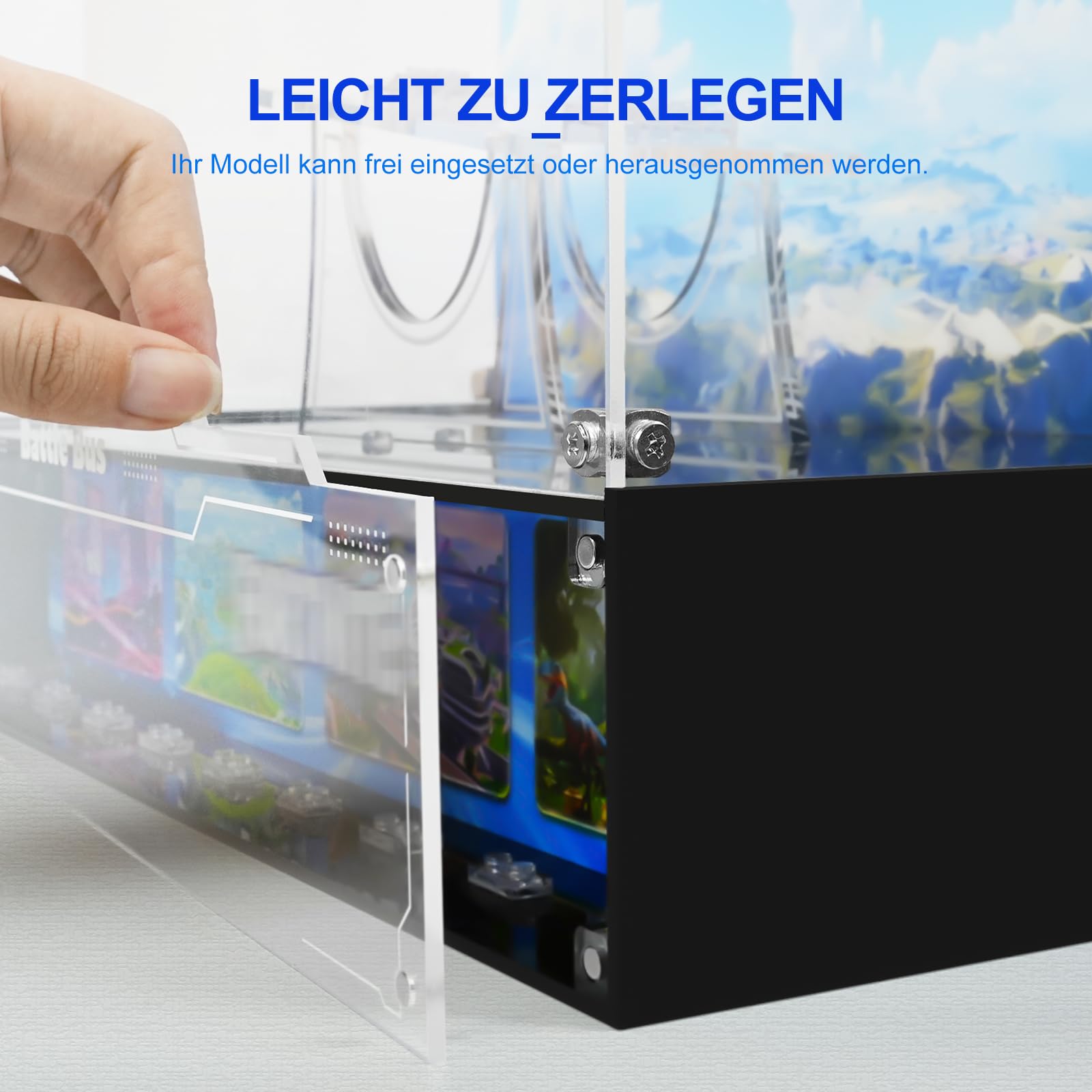 Acrylic Display Case Compatible with Lego 77073 Battle Bus, Transparent & Dustproof Acrylic Display Box with Clear Background (Box Only, No Models)