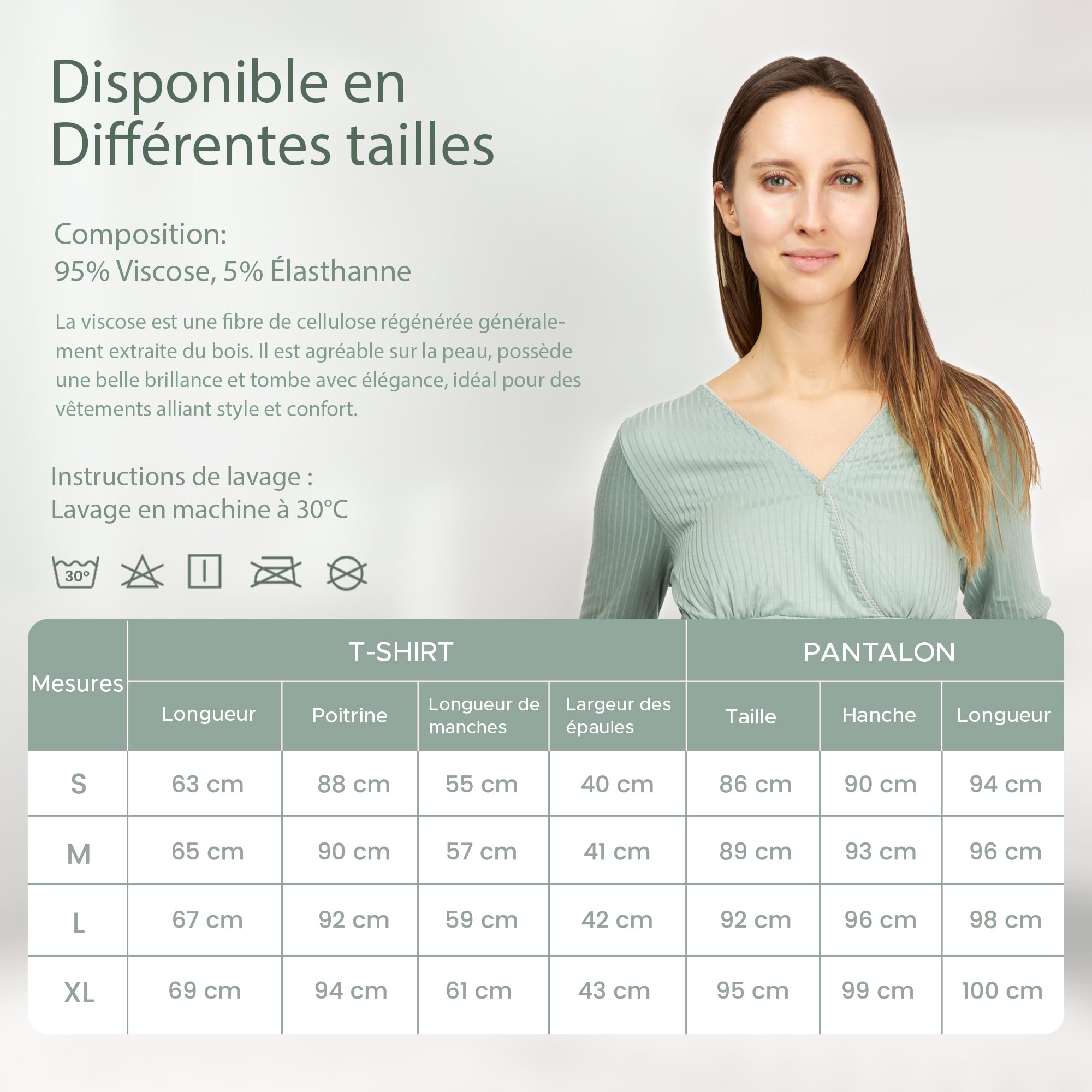 Pyjama Aallaitement à Ouverture Facile pour l'allaitement, Pyjama Grossesse et Maternité Doux, Élastique et Respirant pour Un Maximum de Confort, Idéal pour des Nuits Confortables