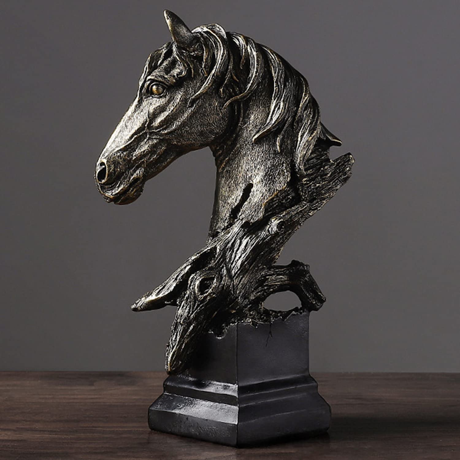 PIGPIGFLY Los Caballos Estatua,Centro de Mesa Decorativo Salon,Escultura Abstracta, Decoración de Estantería,Cabezas de Animales Decorativas,Decoracion Hogar,Decoracion Mesa Comedor(Arenisca)