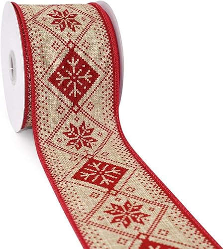 CT CRAFT LLC Cinta con alambre para decoración del hogar, envoltura de regalos, manualidades de bricolaje, 2.5pulgadas x 10 yardas x 1 rollo,