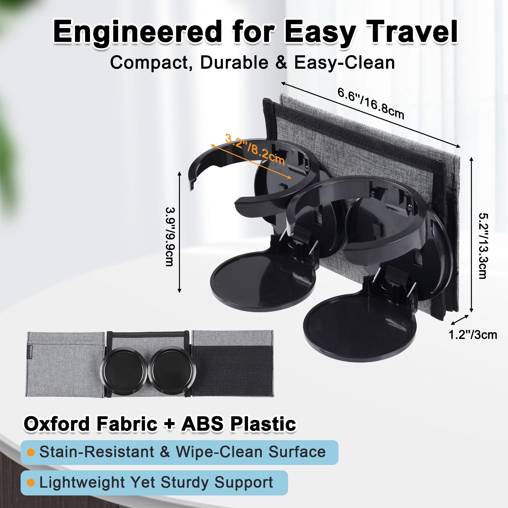 Luggage Travel Cup Holder for Suitcase Handle Drink Caddy Coffee Mugs Bottles