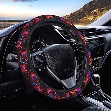 Neon Dragon Steering Wheel Covers Anti-Slip Elasticity Car Accessories Steering Wheel Protector Universal 15 Inch for Cars SUV Vehicle Truck