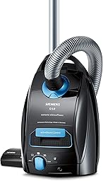 Siemens Staubsauger mit Beutel Q5.0 extreme silencePower VSQ5X1230, ideal für Allergiker, Hygiene-Filter, starke Saugleistung, Bodendüse für Parkett, Teppich, Fliesen, langes Kabel, 850 W, schwarz