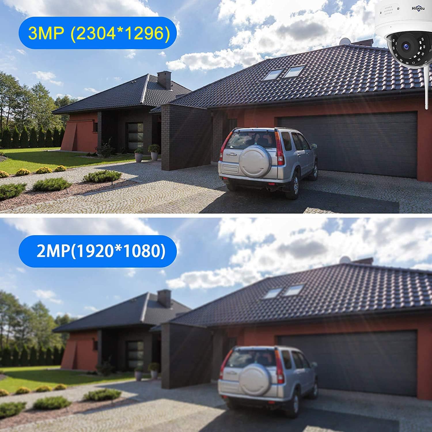 Top Rated 【3MP,Two Way Audio】 Hiseeu Wireless Security Camera System,1TB Hard Drive,4Pcs 3MP Cameras 8Channel NVR,Mobile&PC Remote,Outdoor IP66 Waterproof,Night Vision,Motion Alert,Plug&Play,7/24/Motion Record