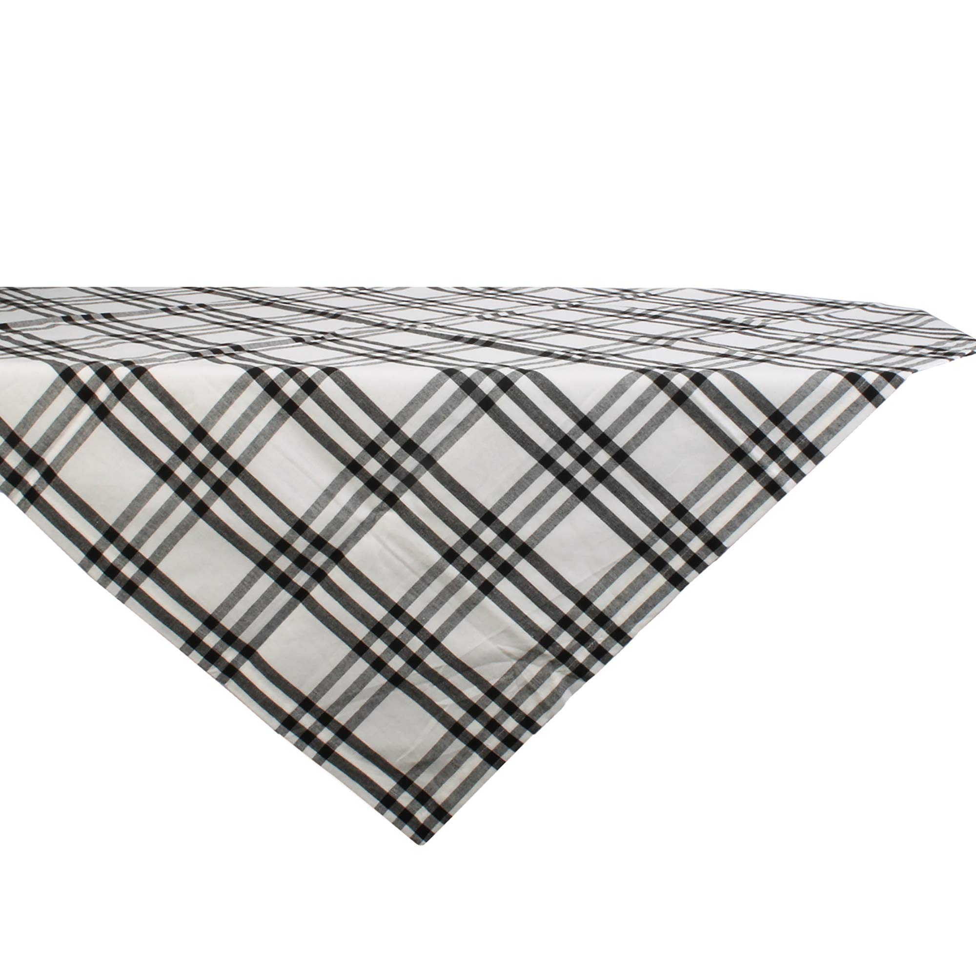 DII Home Sweet Farmhouse Plaid Tabletop Collection, Table Topper, 40x40, Black