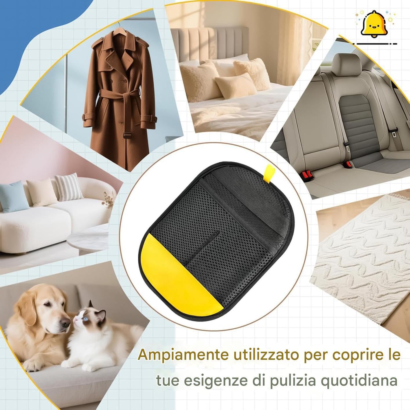 Guanto Rimuovi Pelo Gatto Attrezzi Pulizia Ergonomici Riutilizzabili | Guanto per Rimozione Pelo di Cani e Gatti Per Bagno Massaggio Tappeto Mobili Sedile Auto Biancheria