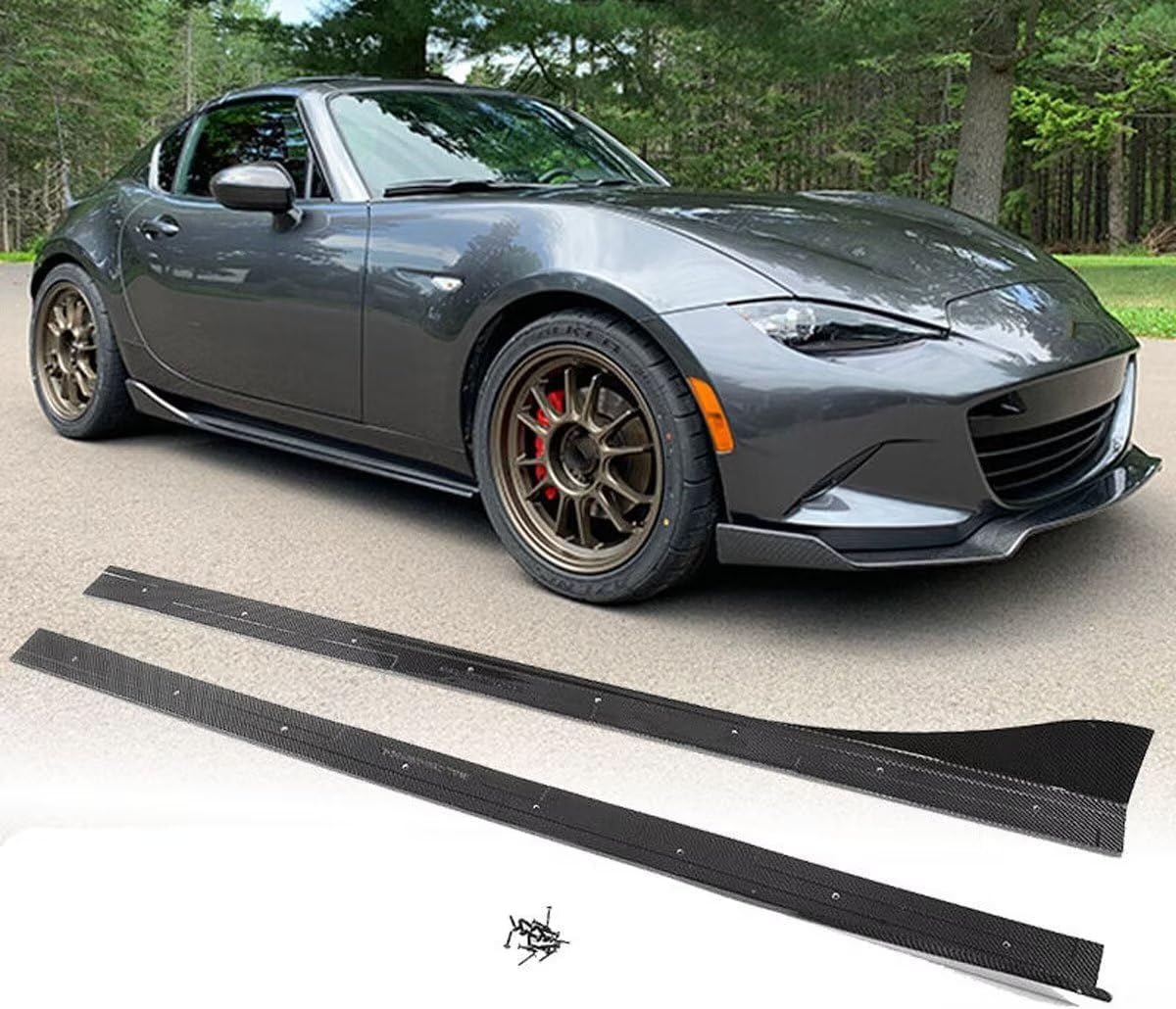 Auto Minigonne Laterale per Mazda MX-5 ND Miata Convertible 2016-2017,Laterale Lati di Splitter Estensione Winglet Diffusore Styling