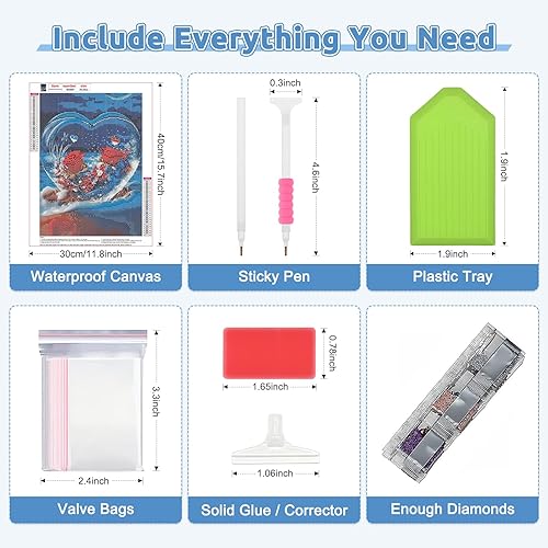 Miniatura 7 de EOBROMD Love Beach - Kits de pintura de diamantes de rosas para adultos, kits de pintura de diamante 5D para principiantes, pintura de bricolaje con