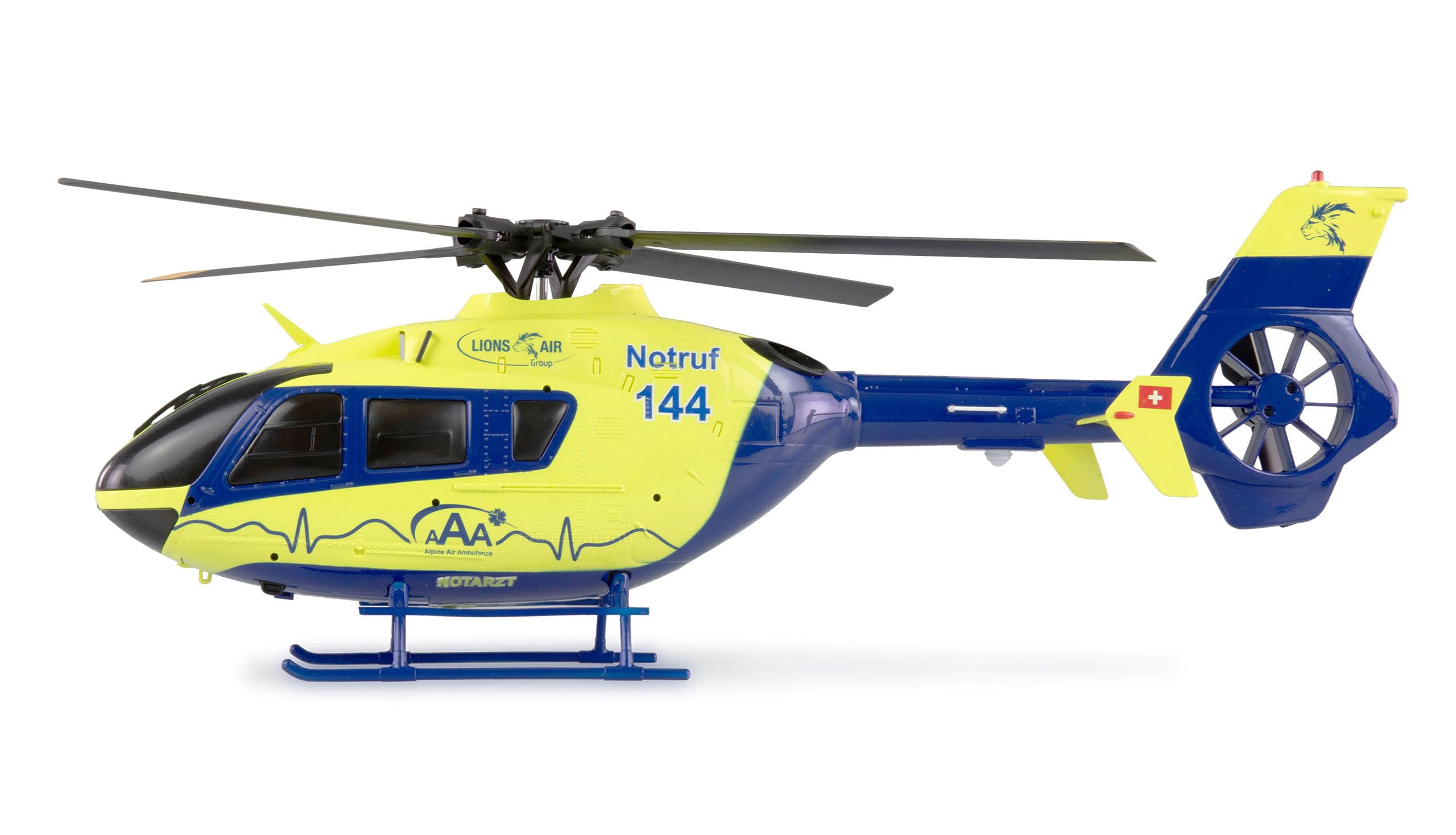 AFX-135 PRO Alpine Air Ambulance Helikopter 6-Kanal RC ferngesteuert 6G RTF, Neongelb
