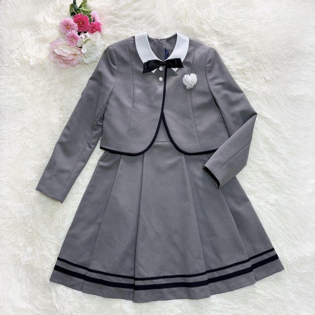 【美品】ショパン ドゥ 女の子 スーツ 4点 165 グレー クリーニング済み 美品】ショパン ドゥ 女の子 スーツ 4点 165 グレー