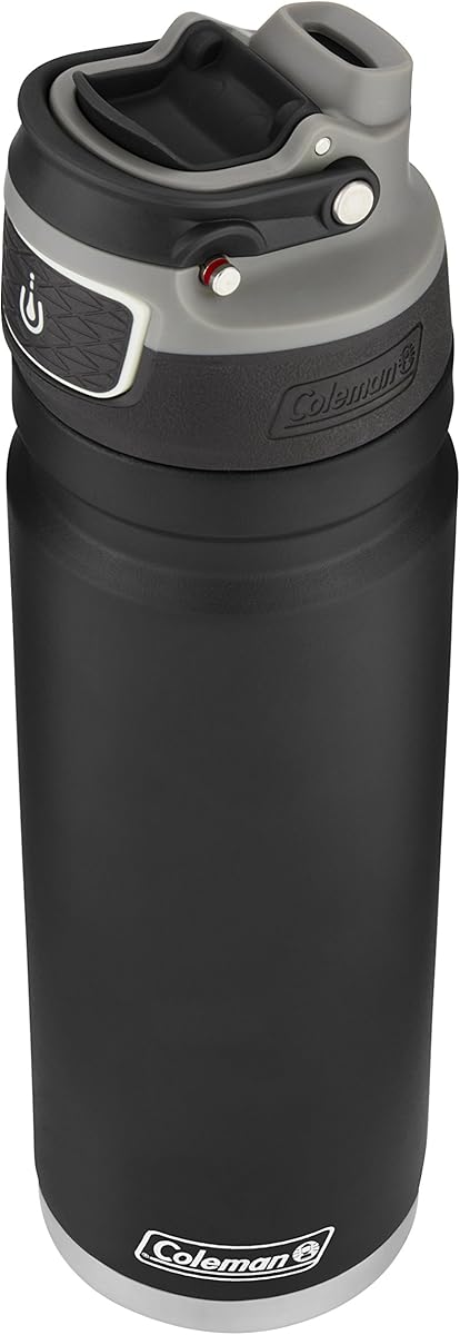 Coleman Autoseal FreeFlow Stainless Steel Water Bottle, Black, 24oz : Everything Else