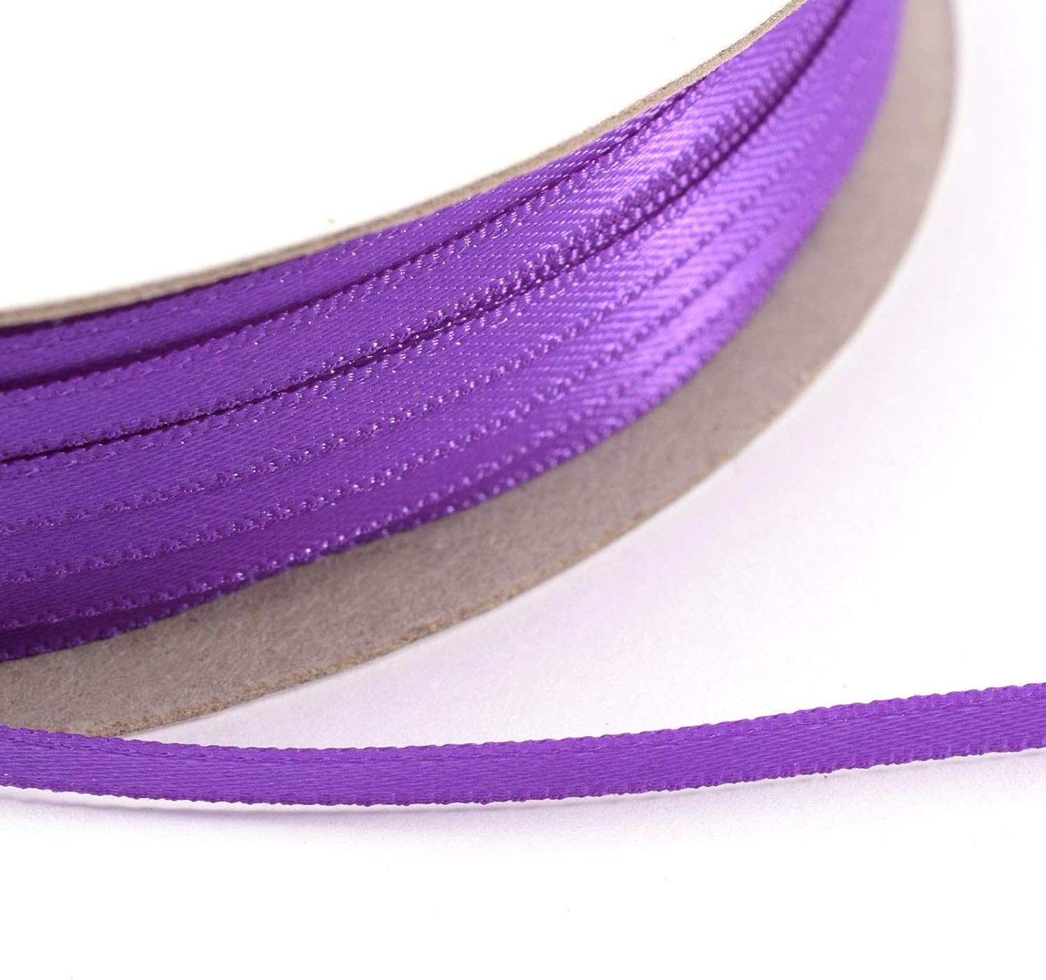 Vaessen Creative Satin Ribbon, Purple, 3mm x 10m, Elegant Shine for Card Making Scrapbooks