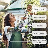 Vista 3 de Mangas de jardinería para mujer, protección solar de granja, a prueba de espinas, mangas de enfriamiento para cubrir los brazos para deportes
