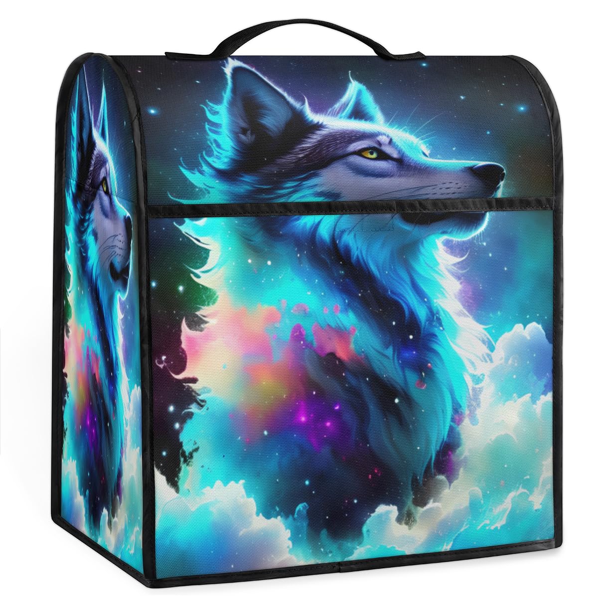 Coffee Maker Cover Starry Sky Wolf Animal Kitchen Appliance Covers Small Appliance Covers Blender Cover Juicer Cover Dust Covers for Kitchen Appliances with Top Handle and Pockets,Washable,B677