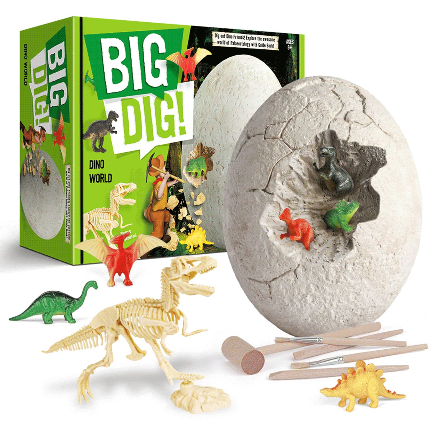 12 Unique Large Surprise Dinosaurs in One Giant Filled Egg - Discover Dinosaur Archaeology Science Gifts for Boys & Girls