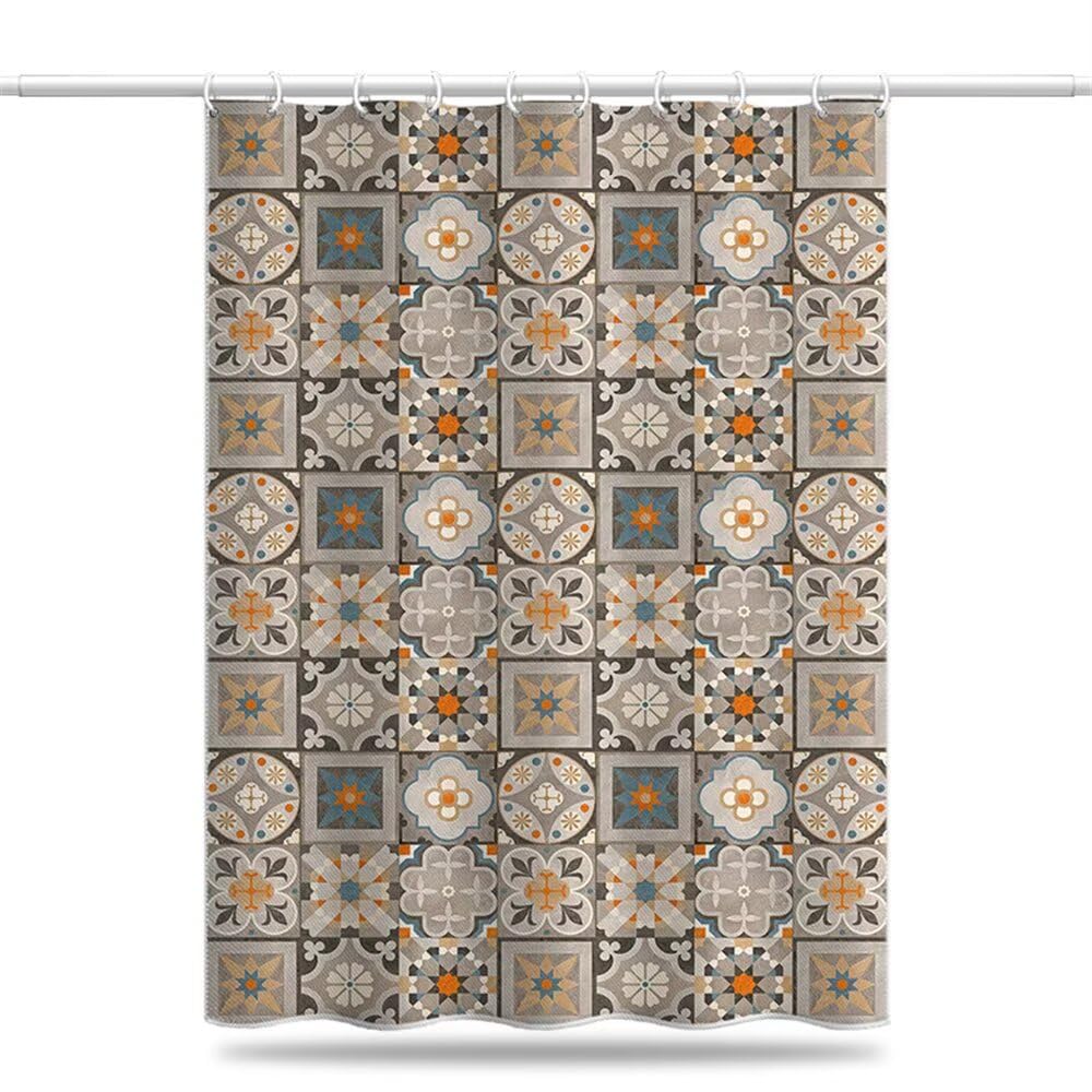 Shower curtain lavable fini les moisissures avec le rideau de douche imperméable à carreaux