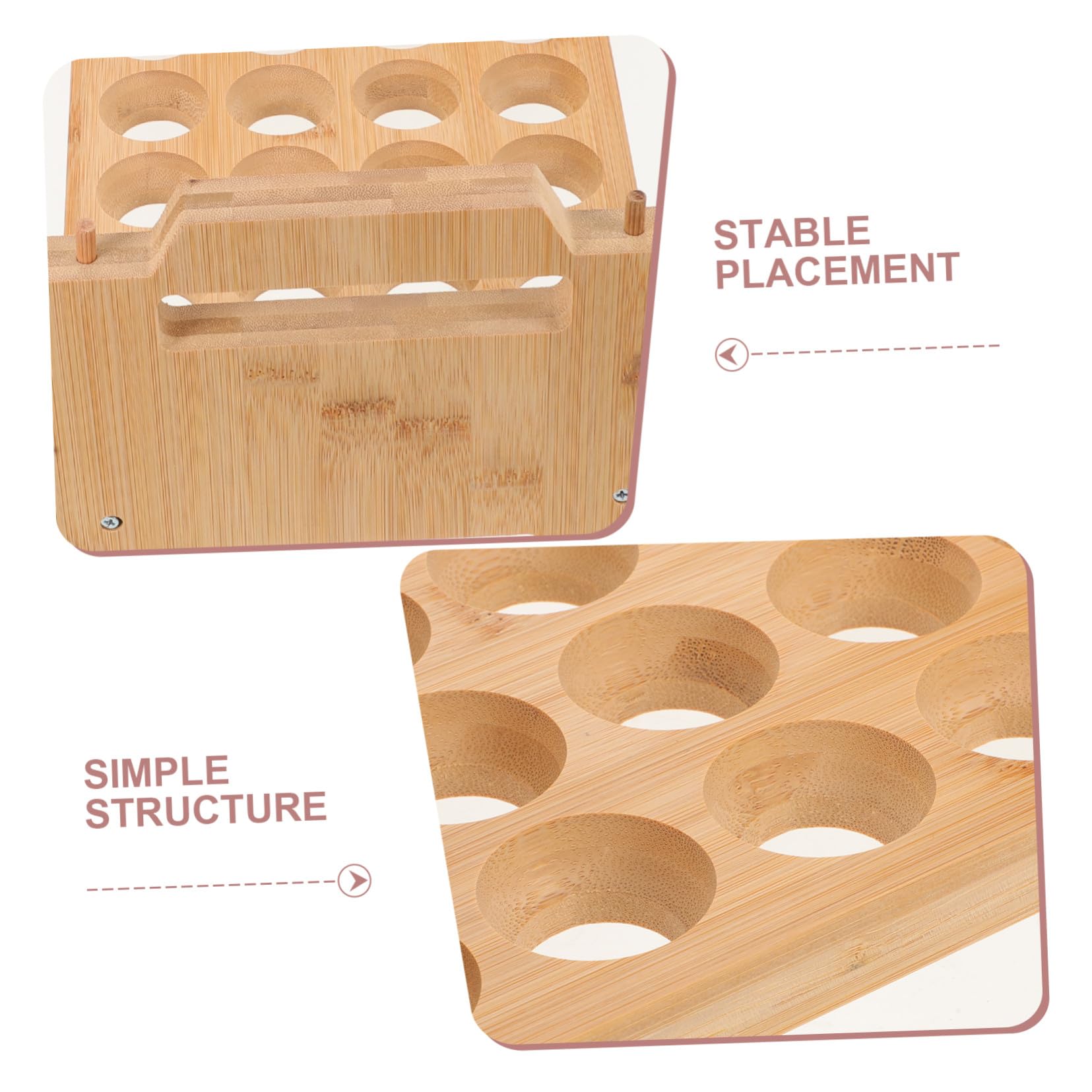 SOLUSTRE Soporte Soporte para Huevos de Madera Apilable con Diseño Portátil Capacidad Huevos Organizador para Refrigerador y Encimera Rústico Ahorra Espacio