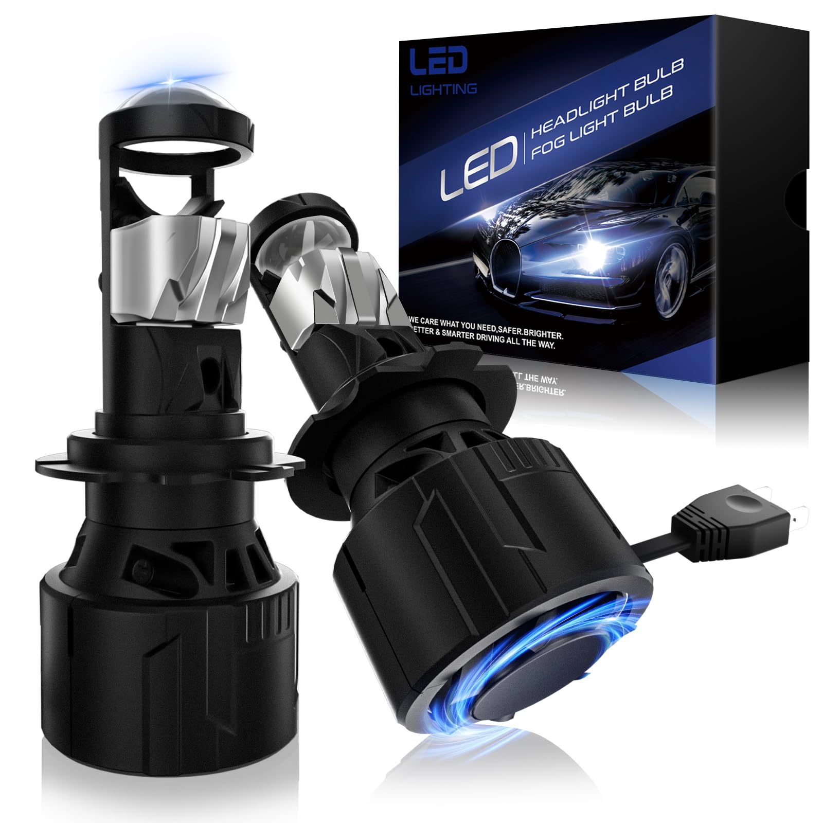 SHINYY Lampadine H7 LED Lenticolari Fari per Auto o Moto, 2026 Nuovo 30000LM Alta Potenza 6500K Bianco Lampade LED H7 con Lente Canbus Anti Errore Abbaglianti Anabbaglianti, Plug and play, Pack de 2