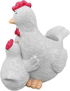 Chicken Planter Pot Chicken Figurine Cute Flower Pot Resin Hen and Chicks Statue Garden Ornament for Centerpiece Lawn Patio