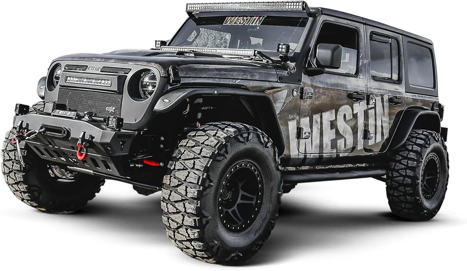 Westin 23-4065 E-Series 3 Round Nerf Bars fits 2018-2025 Wrangler JL Unlimited 4Door Textured Black Pair