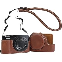 Rieibi ZS99 Camera case, PU Leather Camera Case for Panasonic Lumix DC-ZS99 Digital Camera, Detachable Protective Case with Adjustable Shoulder Strap, Beauty Cover