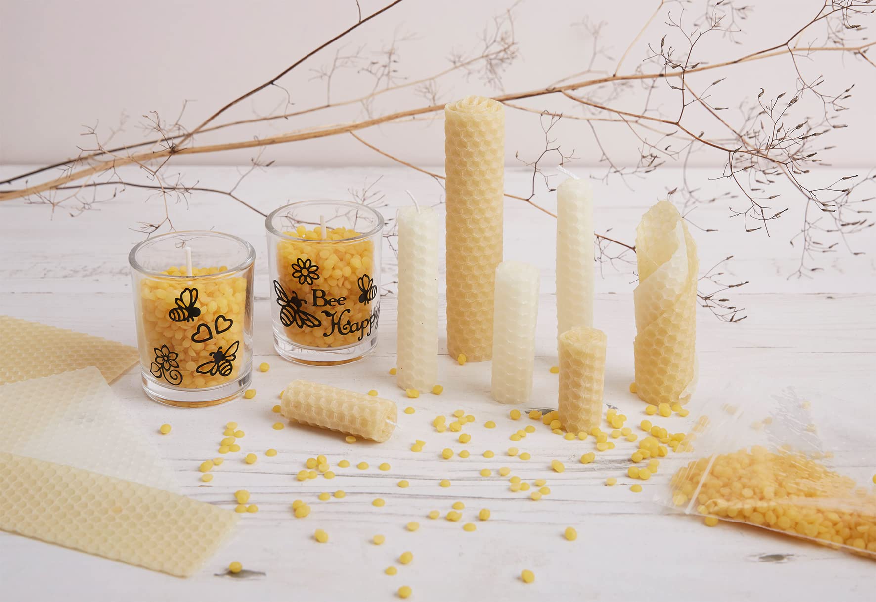 Bee & Bumble Natural Wax Scented Beeswax Hobby Craft Supplies Candle Kit, Ideal for Adult and Older Kids Long Lasting Burning Time - Image 4