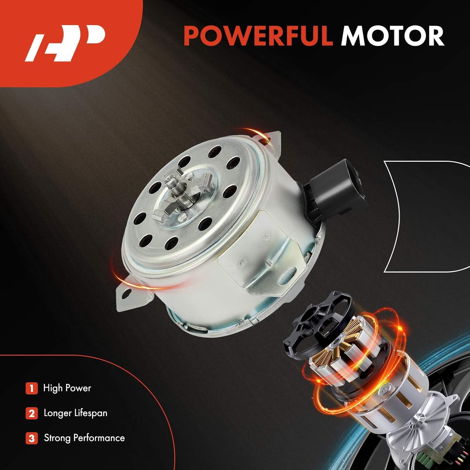 A-Premium Radiator Fan Motor Compatible with Chevrolet Silverado 1500, Silverado 2500 HD, Silverado 3500 Classic, Tahoe, Suburban, Avalanche & GMC Sierra 1500, Yukon XL & Cadillac Escalade ESV EXT