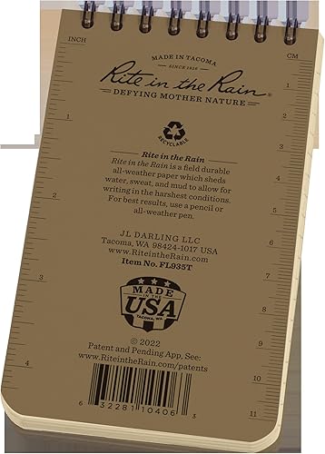 Miniatura 113 de Rite in the Rain - Cuaderno con espiral superior resistente a la intemperie, 3 x 5 pulgadas, cubierta de camuflaje de hierba tradicional clásico
