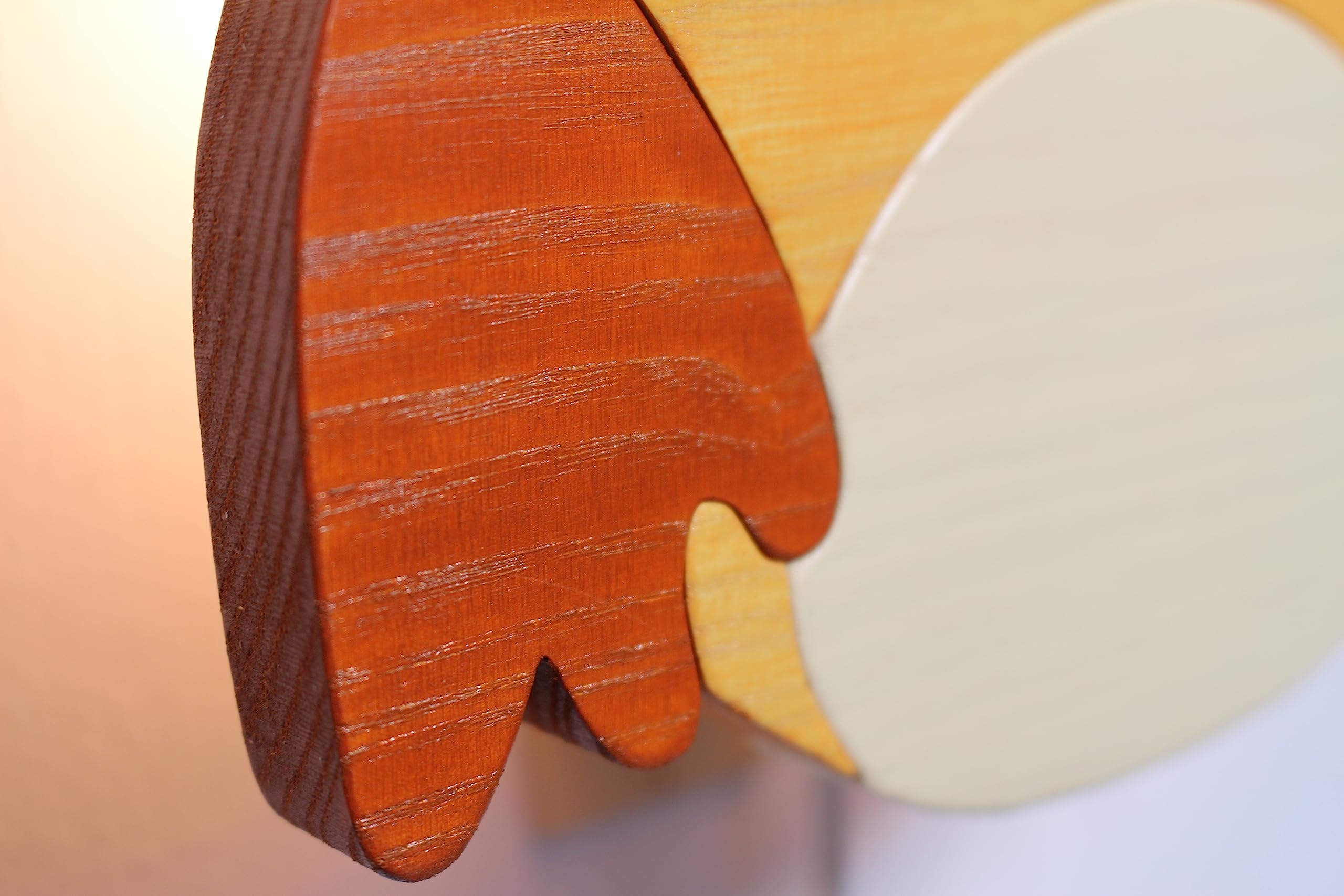 Clevere Kids Kinder-Wandlampe Alle meine Tiere | Handarbeit aus der EU | hochwertige Leselampe, Nachtlicht aus Holz | E14 (Eule natur)