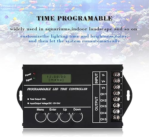 Miniatura 4 de Jeffergarden Multi funcional DC12 24V centralina tc420 tc420 20A programable LED controlador de tiempo 5 canales color ajustable con CD cable USB