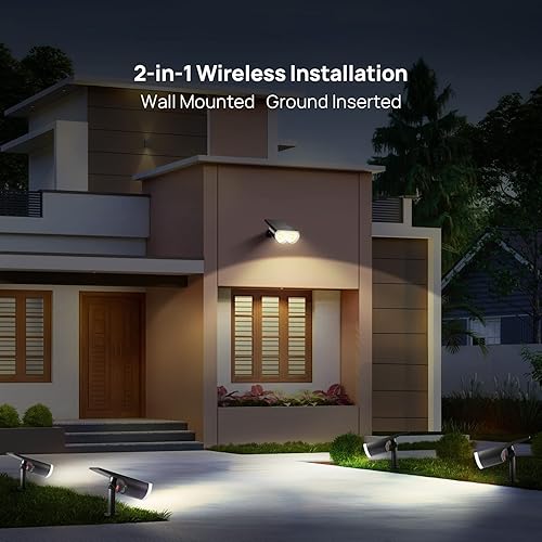 Miniatura 4 de Consciot Focos Solares para Exteriores, 16 LEDs IP67 Impermeables con EncendidoApagado Automático, Reflectores de Paisaje, Luces de Pared Ajustables