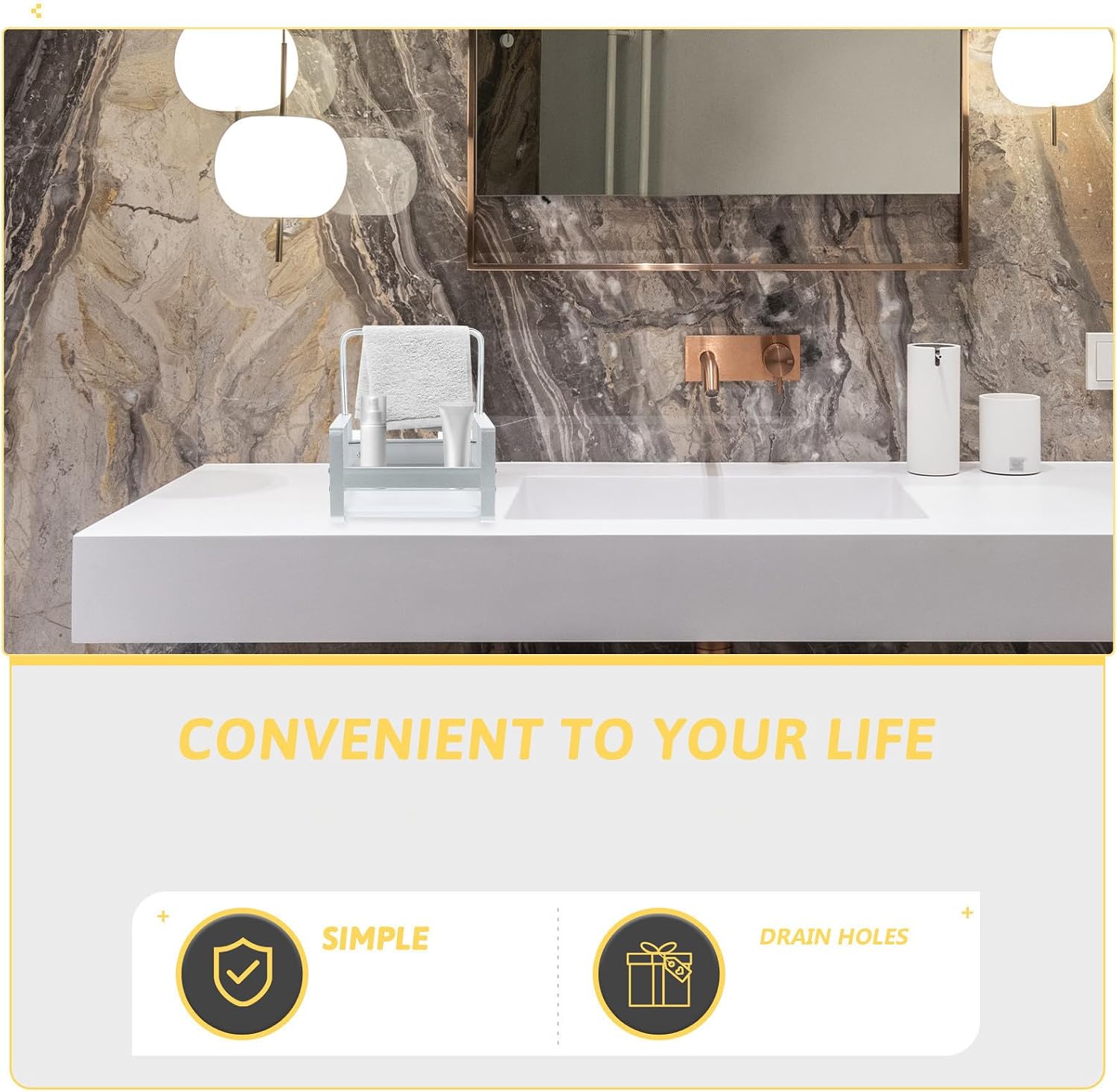 Bathroom Storage Rack Hanging Rack Wall Mounted Stainless Steel with Thickened Material and Larger Spacing, Easy to Maintain Towel and Toiletries Holder for Bathroom Organization