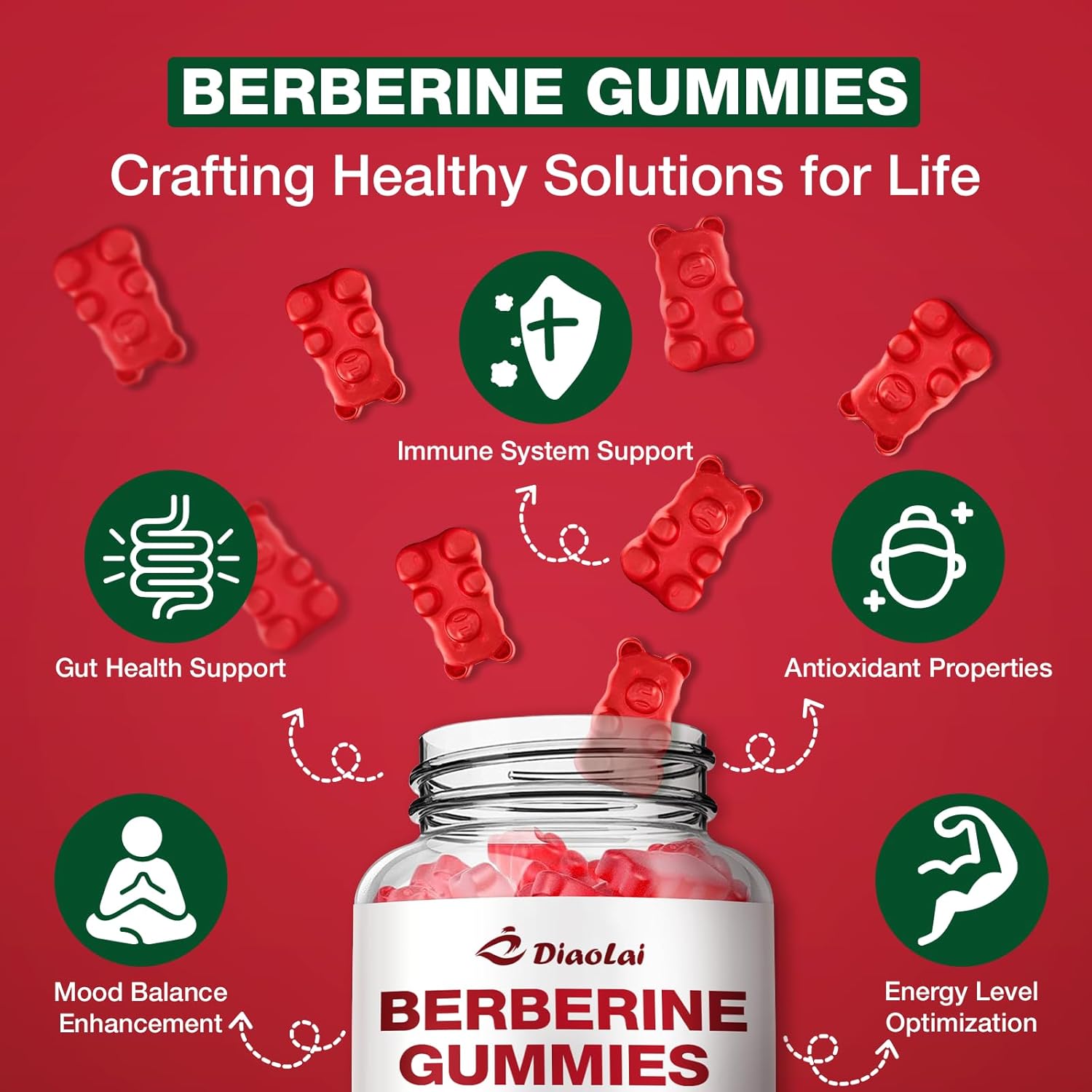 Berberine Gummies 2000mg - Natural Organic Berberine HCL Supplement - Vegan, Non-GMO, Gluten-Free - Delicious Raspberry Flavor - 60 Count - Image 3