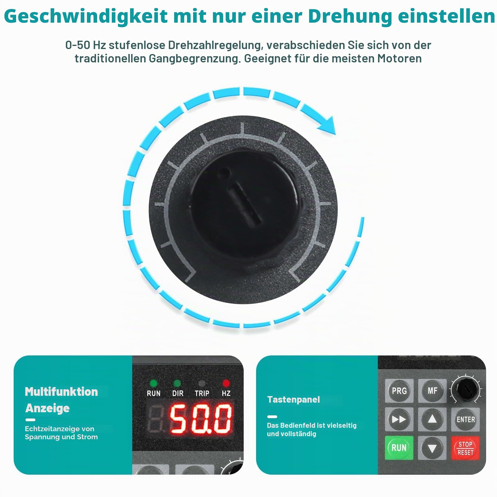 Frequenzumrichter 220V 2,2KW Variateur de Fréquence Drehzahlregler Einphasiger 220-V-Eingang Dreiphasiger VFD Antriebsumrichter für Ventilatoren, Wasserpumpen, CNC-Werkzeugmaschinen
