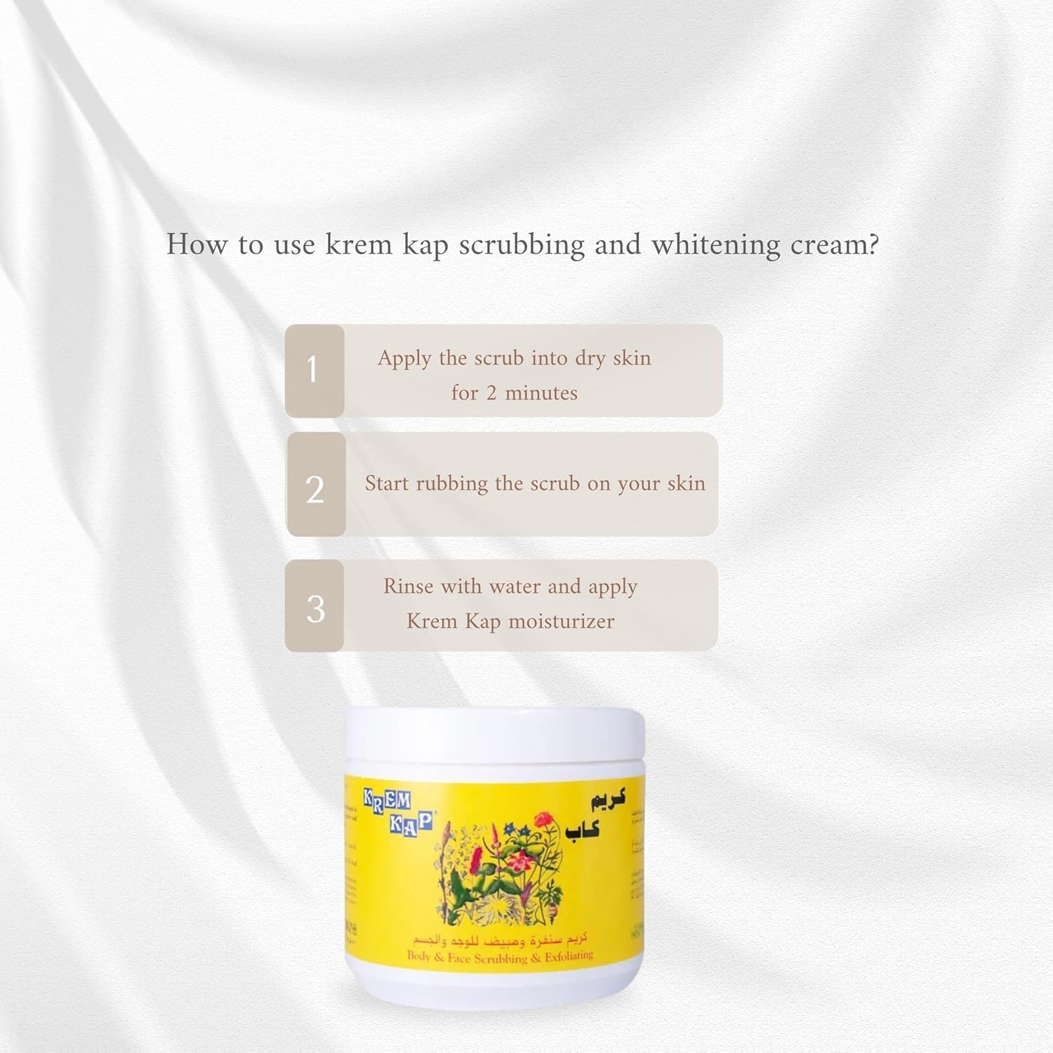 KREM KAP Exfoliating & Hydrating Body & Face Scrub, For All Skin Types, Remove Dead Skin, Increase Skin Smoothness, 500 ml |16.90 Oz - Unscented