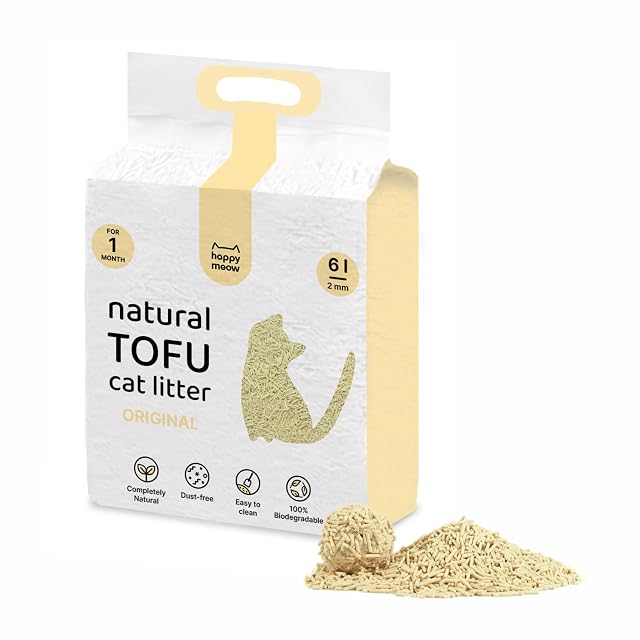 HAPPY MEOW Arena de Tofu para Gatos (6L / 2,5Kg) - Natural y Biodegradable
